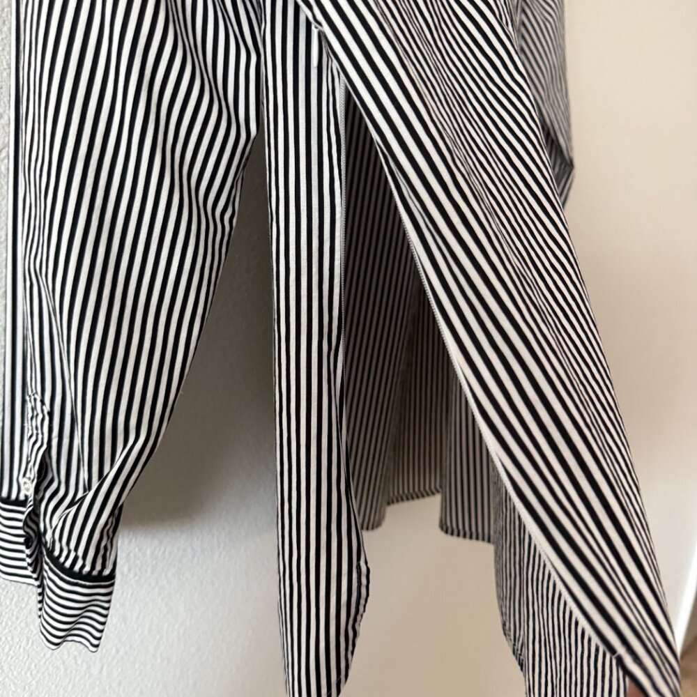 Talbots Black & White Boatneck Long Sleeve Blouse Side Zipper Size‎ M - Picture 6 of 9